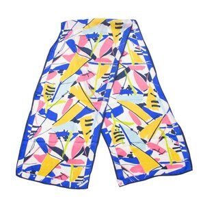 Vintage Abstract Print Silk Scarf By Acute Made In Japan
